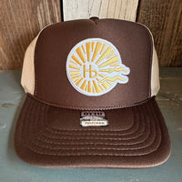 Hermosa Beach CLASSIC LOGO High Crown Trucker Hat (Khaki/Brown)