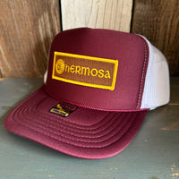 Hermosa Beach AS REAL AS THE STREETS Trucker Hat - Maroon/White