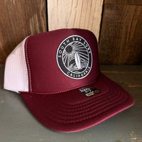 SOUTH BAY SURF (Navy Colored Patch) Trucker Hat - Maroon/White