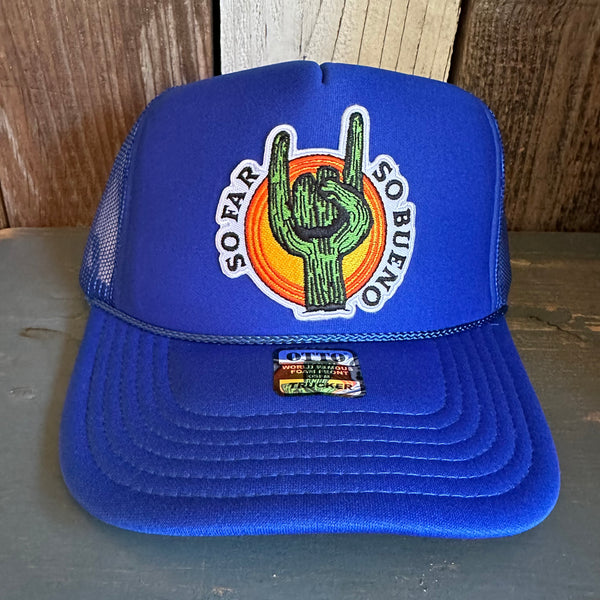 SO FAR :: SO BUENO High Crown Trucker Hat - Royal Blue (Curved Brim) –  Wicked+