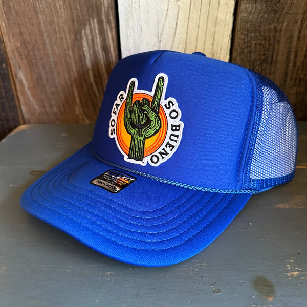 SO FAR :: SO BUENO High Crown Trucker Hat - Royal Blue (Curved