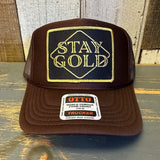 STAY GOLD High Crown Trucker Hat - Brown