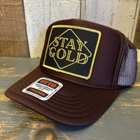 STAY GOLD High Crown Trucker Hat - Brown