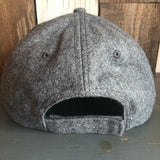 Hermosa Beach SHOREFRONT 5 Panel Low Profile Melton Wool Blend Baseball Cap with Velcro Closure - Heather Grey