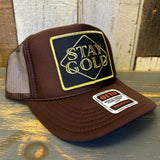 STAY GOLD High Crown Trucker Hat - Brown