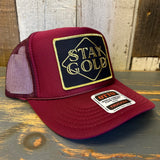 STAY GOLD High Crown Trucker Hat - Burgundy Maroon