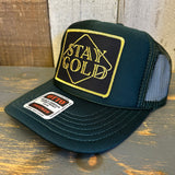 STAY GOLD High Crown Trucker Hat - Dark Green