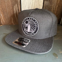 SOUTH BAY SURF (Navy Patch) 5-Panel Mid Profile Snapback Hat - Heather Black