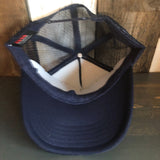 Hermosa Beach PIER AVE High Crown Trucker Hat - Navy