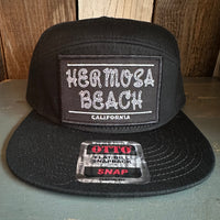 Hermosa Beach ROPER 7 Panel Snapback Hat - Black
