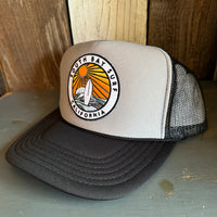 SOUTH BAY SURF (Multi Colored Patch) Trucker Hat - Black/Grey/Black