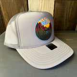 ZION NATIONAL PARK High Crown Trucker Hat - Grey (Curved Brim)