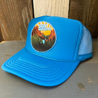 ZION NATIONAL PARK High Crown Trucker Hat - Turquoise Blue