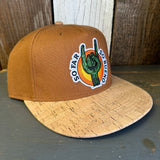 SO FAR :: SO BUENO Premium 5-Panel Mid Profile Snapback Hat - Brown/Cork/Brown