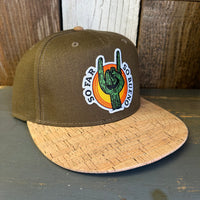 SO FAR :: SO BUENO Premium 5-Panel Mid Profile Snapback Hat - Green/Cork/Green