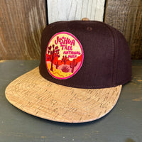 JOSHUA TREE NATIONAL PARK Premium 5-Panel Mid Profile Snapback Hat - Maroon/Cork/Maroon