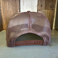 Hermosa Beach MUY HERMOSA High Crown Trucker Hat (Khaki/Brown)