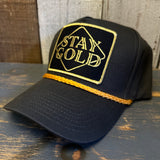 STAY GOLD 5 Panel Golf, Rope caps - Loden/Gold Braid (Curved Brim)