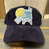 Hermosa Beach LIFEGUARD STAND :: NORTH OF PIER Low Profile Corduroy Baseball Cap - Navy