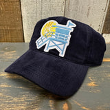 Hermosa Beach LIFEGUARD STAND :: NORTH OF PIER Low Profile Corduroy Baseball Cap - Navy