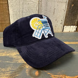 Hermosa Beach LIFEGUARD STAND :: NORTH OF PIER Low Profile Corduroy Baseball Cap - Navy