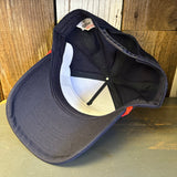 Hermosa Beach THE NEW STYLE 5 Panel Golf, Rope caps - Navy/Red Braid (Curved Brim)