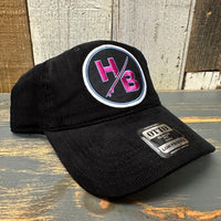 Hermosa Beach SO PITTED :: HB SURFBOARD Low Profile Corduroy Baseball Cap - Black