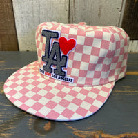 TRUE LOVE LOS ANGELES :: Checkerboard Field Trip™ Hat FOR CA FIRE RELIEF - Blush Pink/White