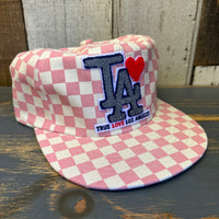 TRUE LOVE LOS ANGELES :: Checkerboard Field Trip™ Hat FOR CA FIRE RELIEF - Blush Pink/White