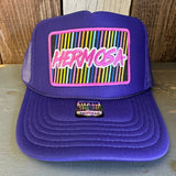 Hermosa Beach HERMOSA'84 High Crown Trucker Hat - Purple