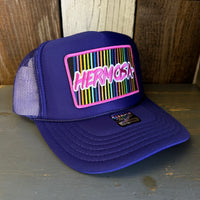 Hermosa Beach HERMOSA'84 High Crown Trucker Hat - Purple
