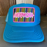 Hermosa Beach HERMOSA'84 High Crown Trucker Hat - Turquoise Blue