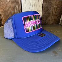 Hermosa Beach HERMOSA'84 High Crown Trucker Hat - Royal Blue (Curved Brim)