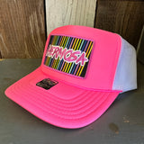 Hermosa Beach HERMOSA'84 Trucker Hat - Neon Pink/White