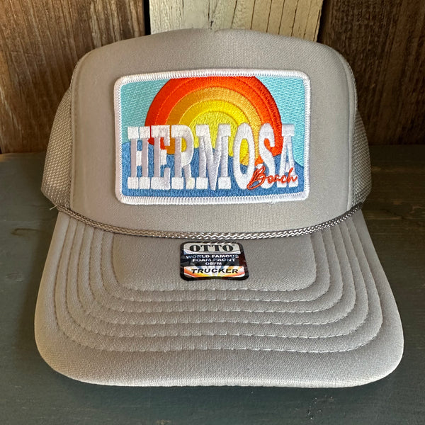 Hermosa Beach 72 & SUNNY High Crown Trucker Hat - Grey (Curved Brim)