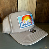 Hermosa Beach 72 & SUNNY High Crown Trucker Hat - Grey (Curved Brim)