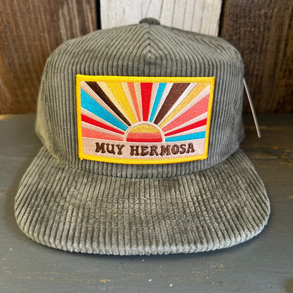 Hermosa Beach MUY HERMOSA Vintage Corduroy Hat - Olive