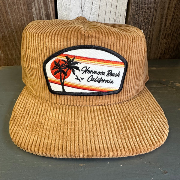 Hermosa Beach RETRO SUNSET Vintage Corduroy Hat - Khaki