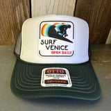 SURF VENICE BEACH :: OPEN DAILY High Crown Trucker Hat - Dark Green/White