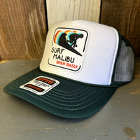 SURF MALIBU :: OPEN DAILY High Crown Trucker Hat - Dark Green/White