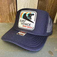 SURF VENICE BEACH :: OPEN DAILY High Crown Trucker Hat - Navy