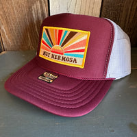 Hermosa Beach MUY HERMOSA Trucker Hat - Maroon/White