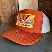 Hermosa Beach MUY HERMOSA High Crown Trucker Hat - Texas Orange/White