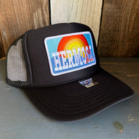 Hermosa Beach 72 & SUNNY High Crown Trucker Hat - Black (Curved Brim)