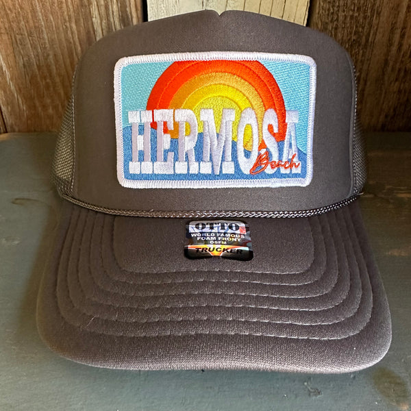 Hermosa Beach 72 & SUNNY High Crown Trucker Hat - Charcoal (Curved Brim)