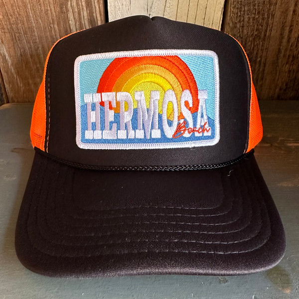 Hermosa Beach 72 & SUNNY Trucker Hat - Black/Neon Orange/Black