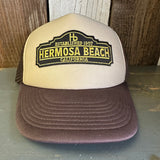 Hermosa Beach ARE YOU ESTABLISHED? Foam Trucker Cap Hat - Brown/Khaki