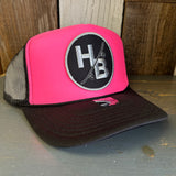 Hermosa Beach SKATEBOARDING WAS NEVER A CRIME Trucker Hat -Neon Pink/Black