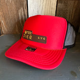 Hermosa Beach PIER AVE High Crown Trucker Hat - Red/Black