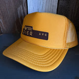 Hermosa Beach PIER AVE High Crown Trucker Hat - Gold